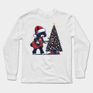 Poodle Playing Guitar Christmas Long Sleeve T-Shirt